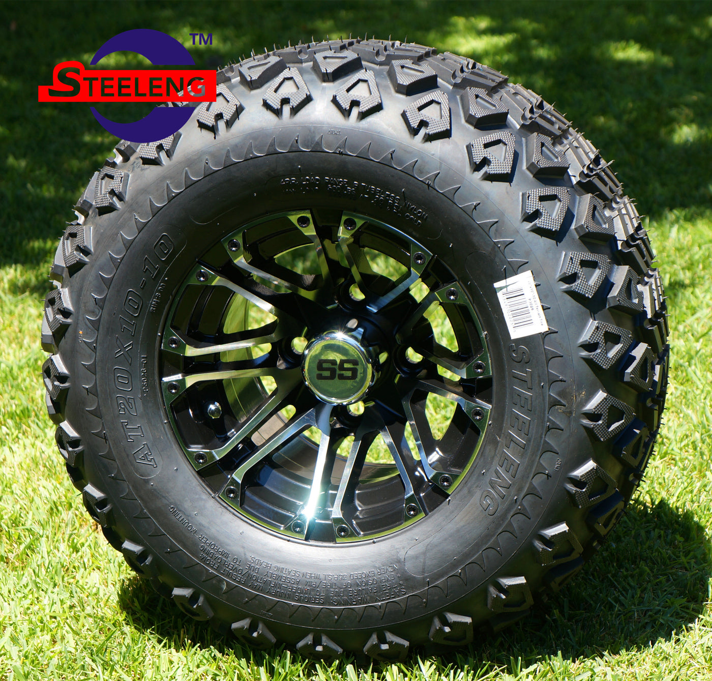 10" LANCER MACHINED/BLACK - 20x10.00-10 All-Terrain TIRES AND WHEELS COMBO (SET OF 4)