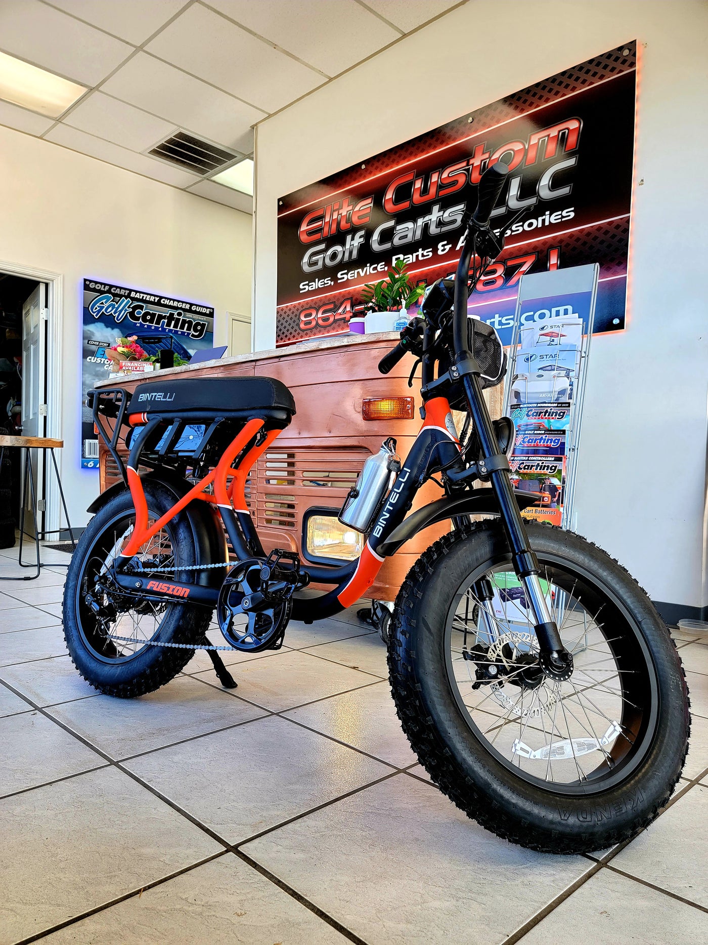 Bintelli Fusion Hybrid Electric Bike Orange / Black