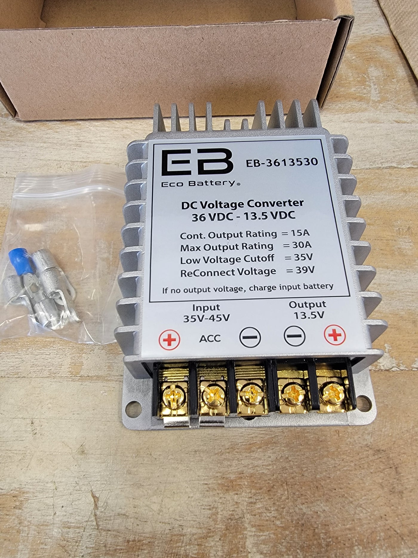 Eco Battery 36 Volt to 13.5 Volt 30 Amp Converter Input is Voltage 35V-45V