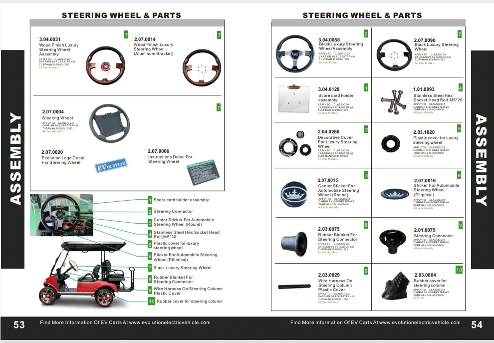 Evolution Steering Wheel & Parts