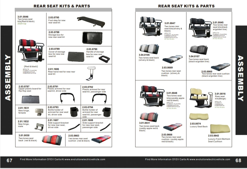 Evolution Classic, Forester & Carrier Rear Seat Kits & Parts