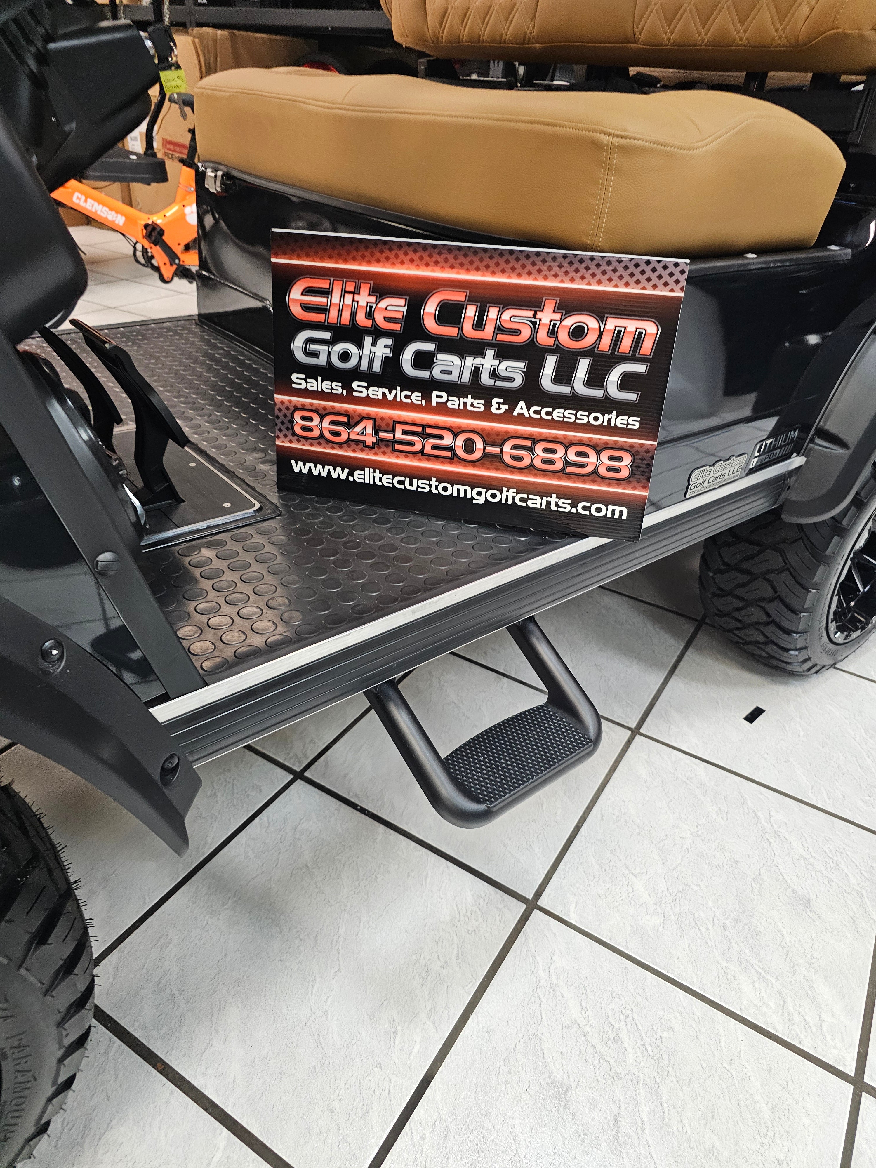 Evolution Golf Cart Side Steps , Tinted Windshields & Front Baskets ...