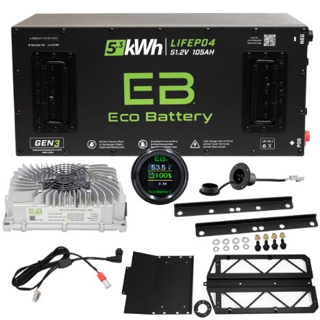Eco Battery Polaris Ranger EV Eco Lithium 51v GEN3 Battery Bundle - Skinny