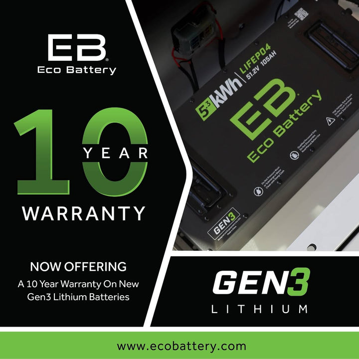 Eco Battery LIFEPO4 Heated Lithium 48v 105ah Golf Cart Battery Heated Pack