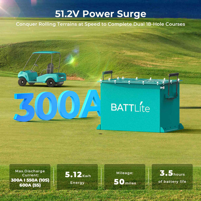 BATTLite BAT5000 48V (51.2V) 100Ah Lithium Golf Cart Battery