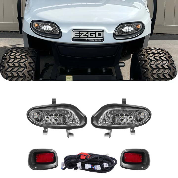 EZGO TXT Golf Cart LED Headlight &amp; Taillight Kit 2014+ Gas and Electric