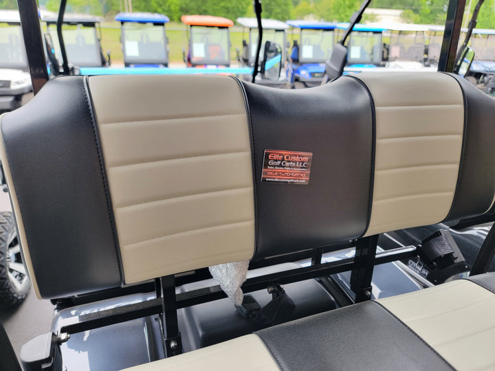 Evolution Golf Cart Backrest Seat Cushion Black with White Stripe