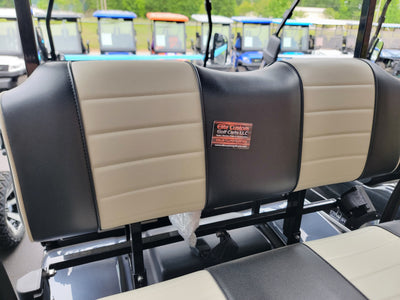 Evolution Golf Cart Seat Cushions Black with White Stripe