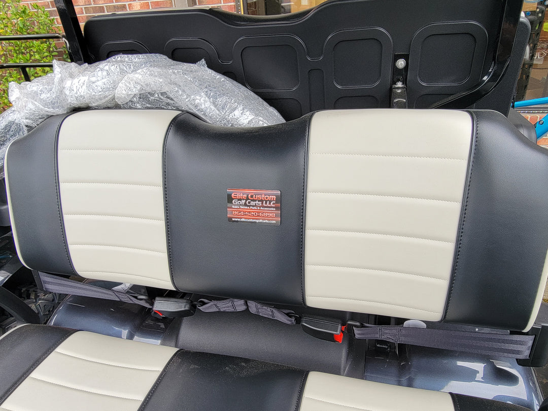 Evolution Golf Cart Backrest Seat Cushion Black with White Stripe