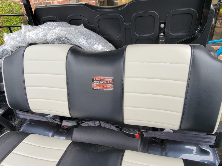 Evolution Golf Cart Backrest Seat Cushion Black with White Stripe