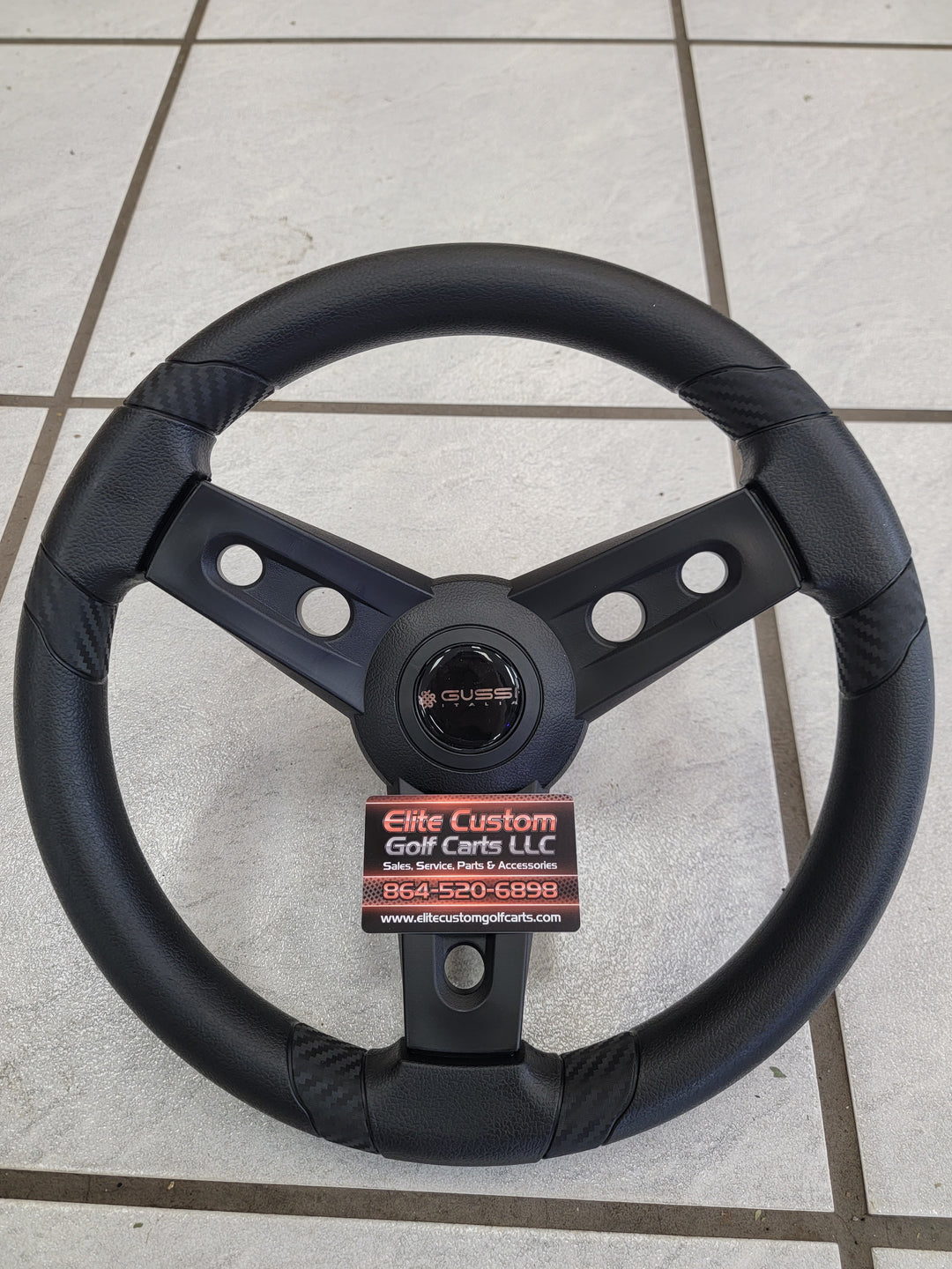 Gussi Italia Evolution Golf Cart Lagana Premium Steering Wheel