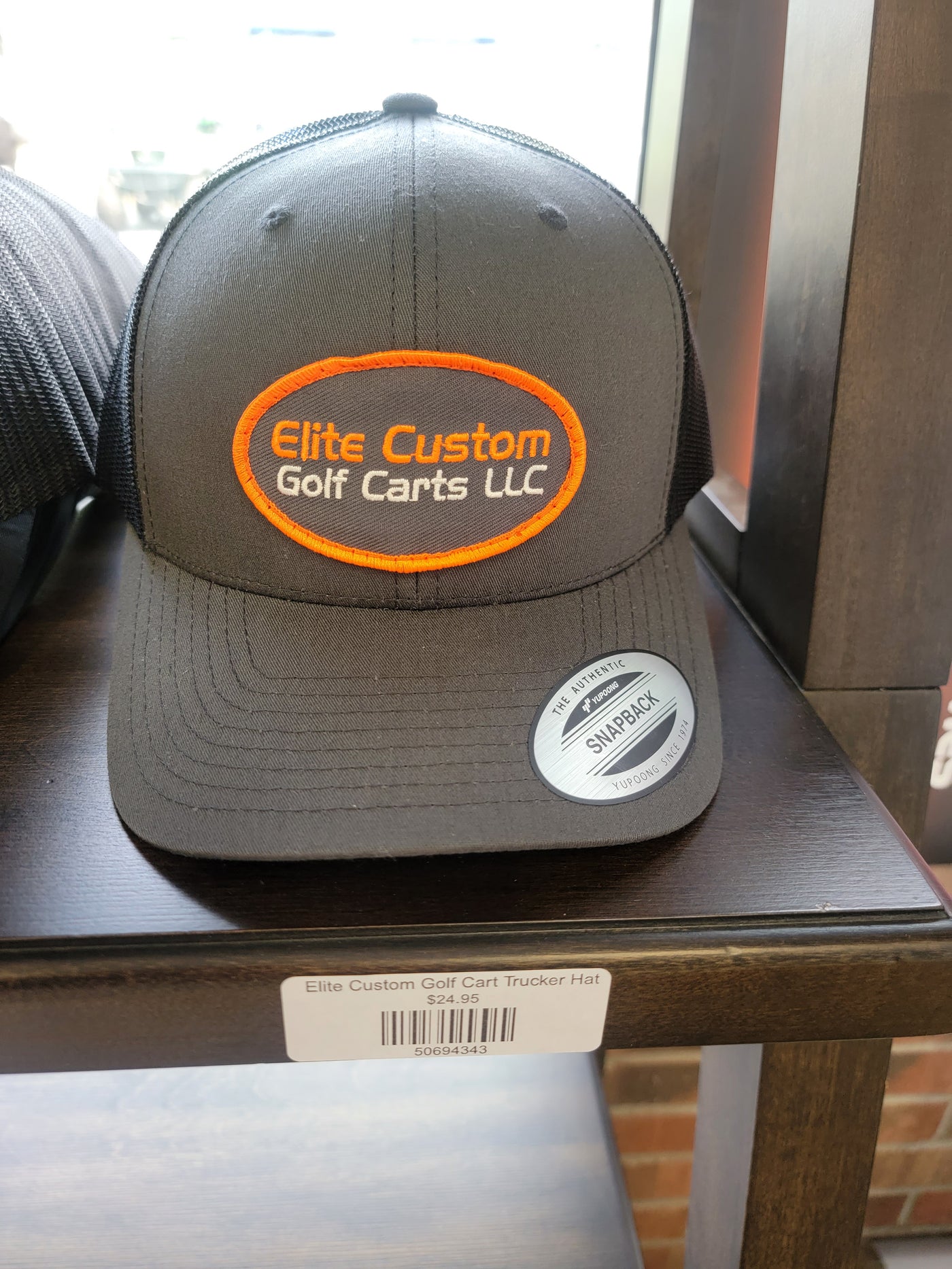 Elite Custom Golf Cart Patch Trucker Hat Gray