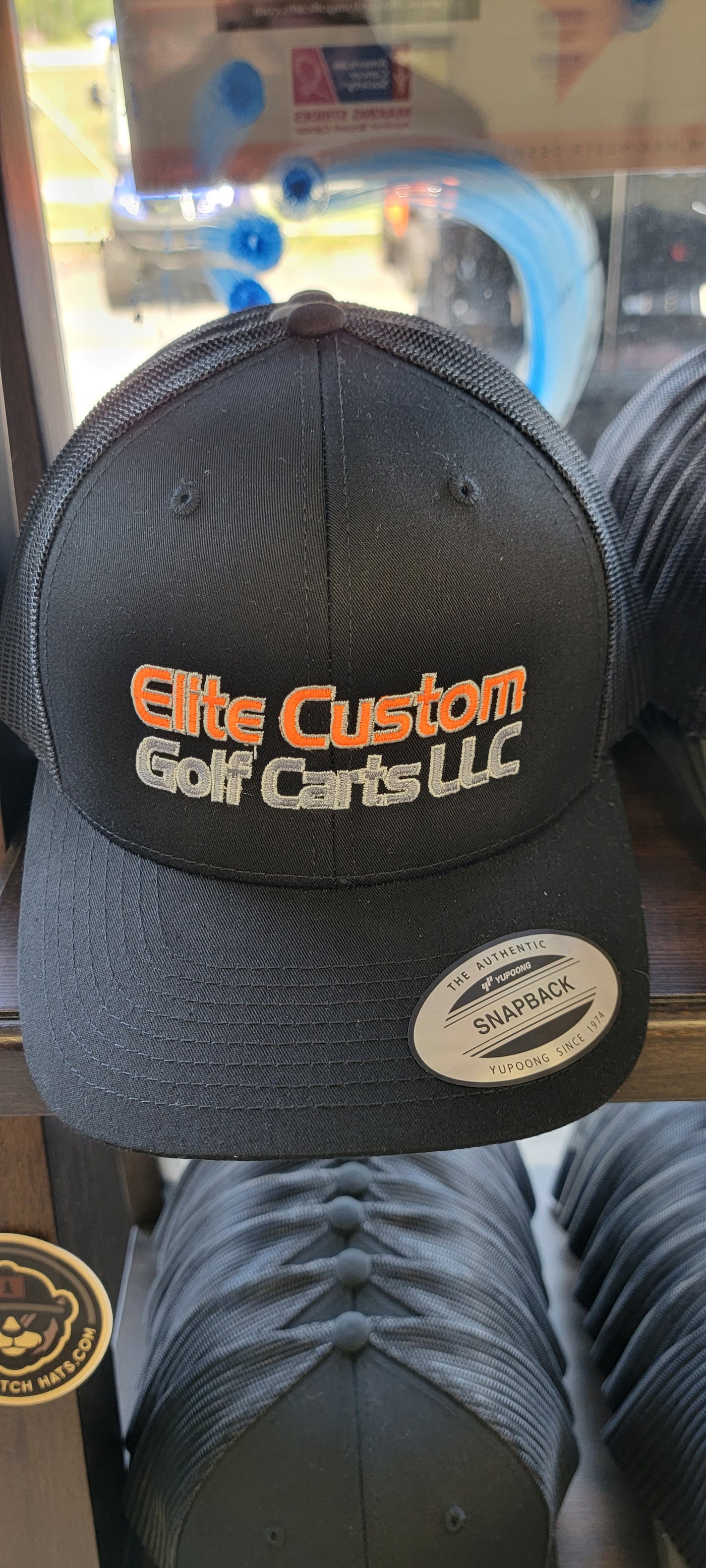 Elite Custom Golf Cart Trucker Hat Black