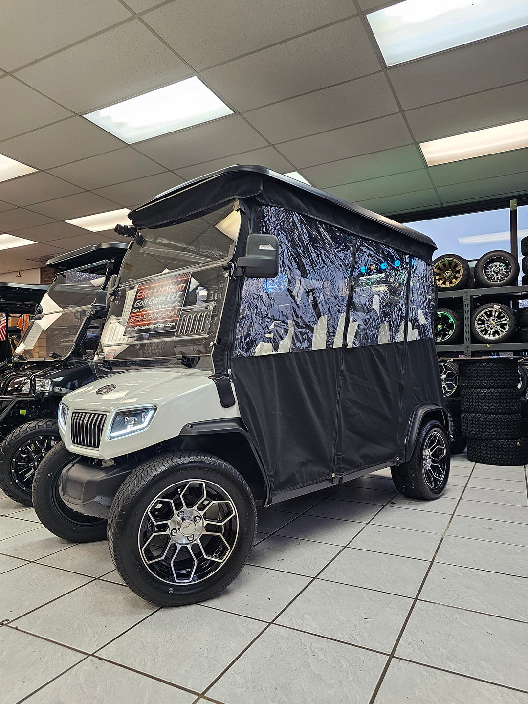 Evolution D5 Ranger 4 &amp; Maverick 4 Passenger Golf Cart Enclosure Evolution Brand With Tracks