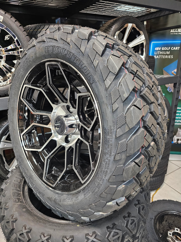 EVOLUTION D5 MAVERICK GOLF CART WHEEL ON 23x10-14 DOT TIRE (4-PLY)