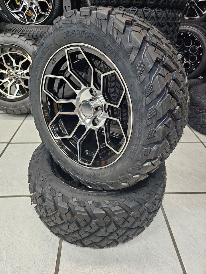 EVOLUTION D5 MAVERICK GOLF CART WHEEL ON 23x10-14 DOT TIRE (4-PLY)