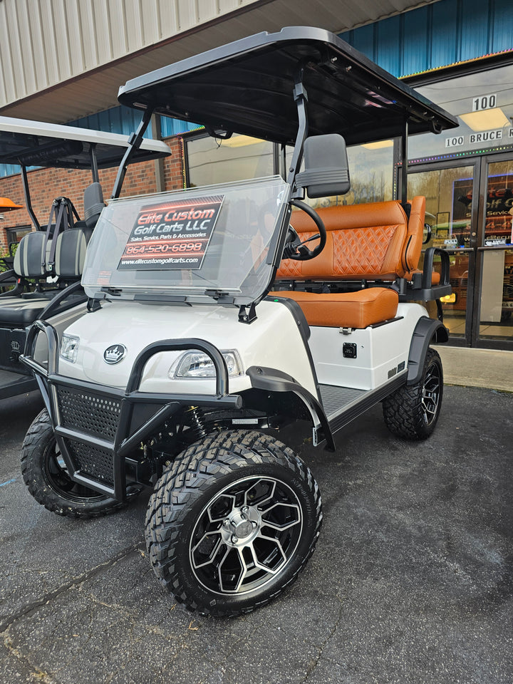 Evolution EV Golf Cart Legacy Series Premium Saddle Brown Double Diamond Stich Seats w/Armrest fits Evolutions Classic Pro , Plus and Forester Plus