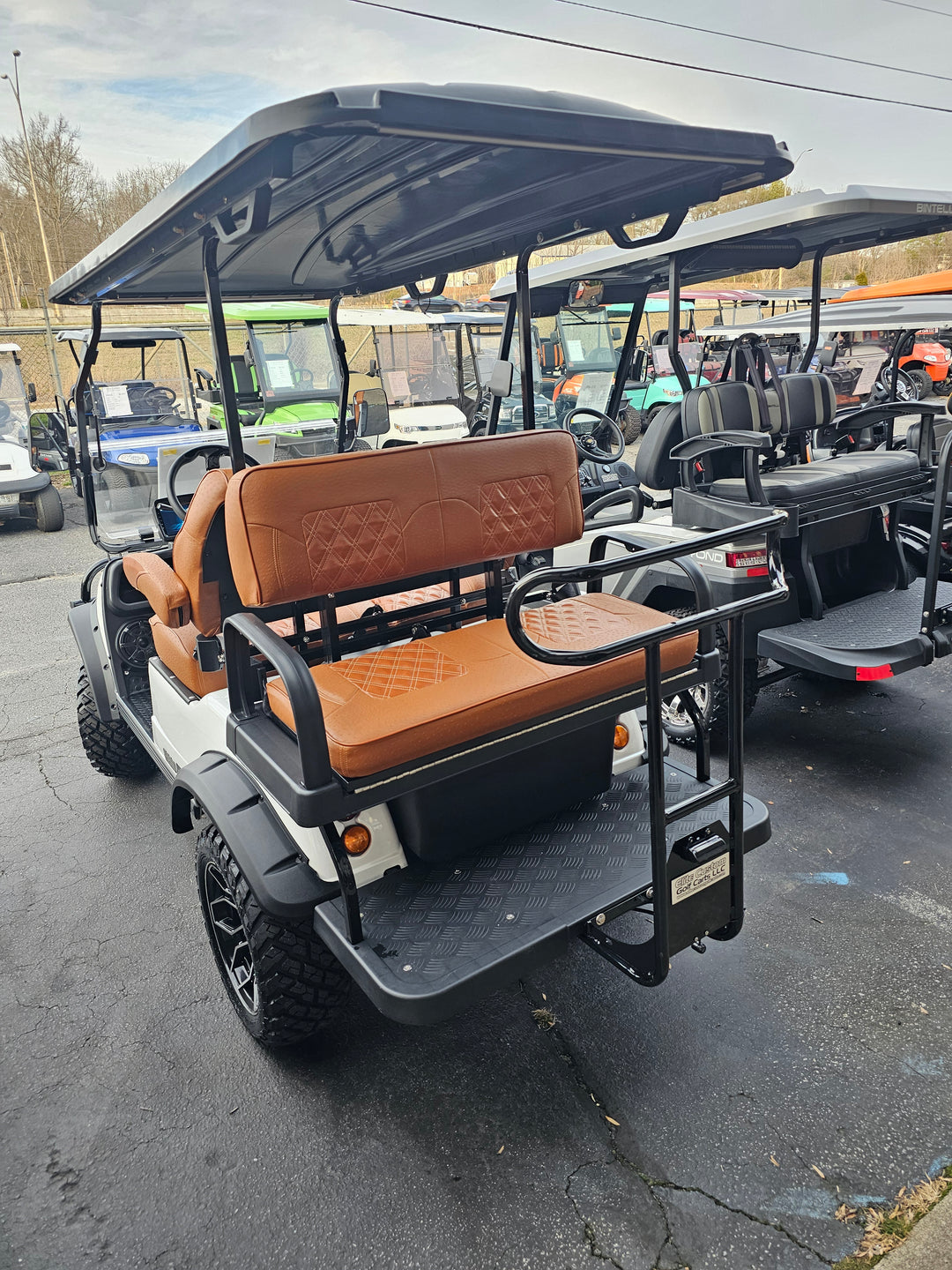 Evolution EV Golf Cart Legacy Series Premium Saddle Brown Double Diamond Stich Seats w/Armrest fits Evolutions Classic Pro , Plus and Forester Plus