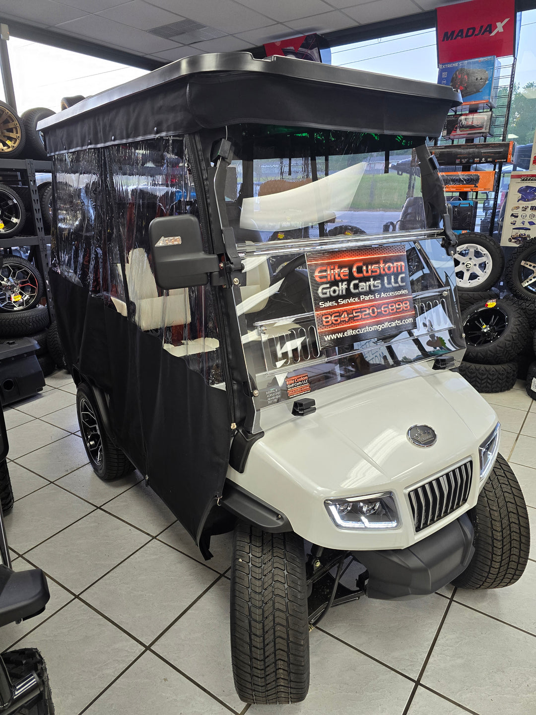 Evolution Brand D5 2+2 Ranger &amp; Maverick Passenger Golf Cart Enclosure with Tracks
