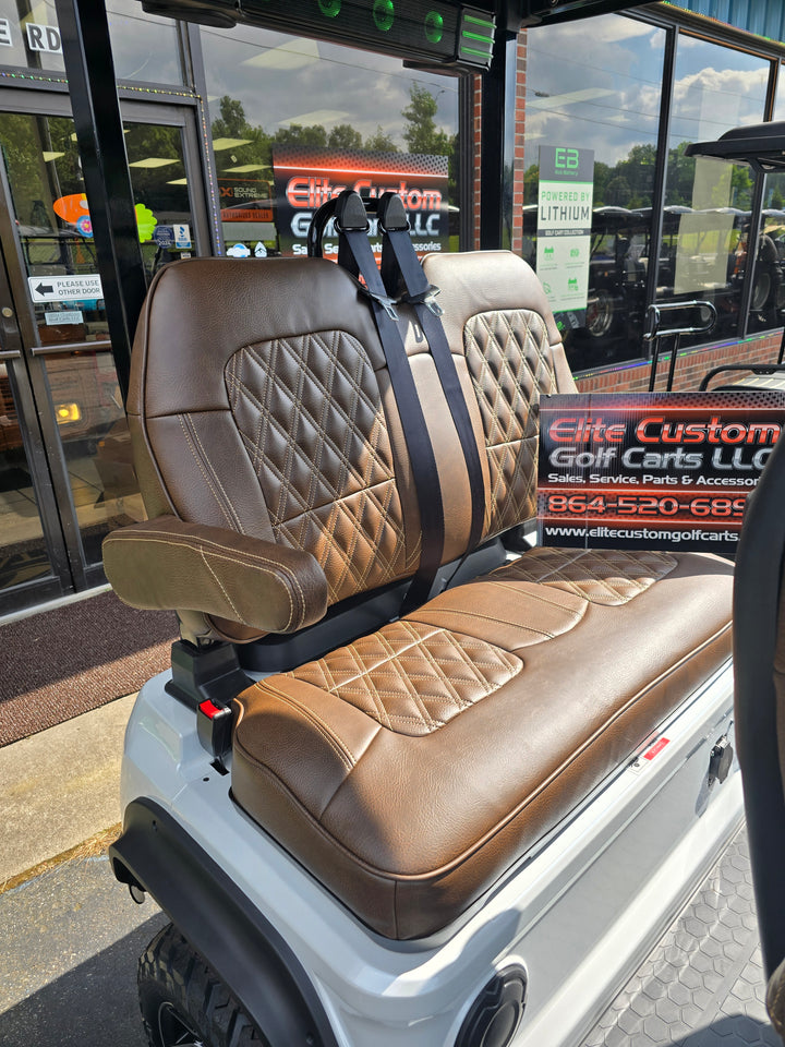 Evolution D5 Golf Cart Custom Diamond Stich Seat Covers Chocolate Brown