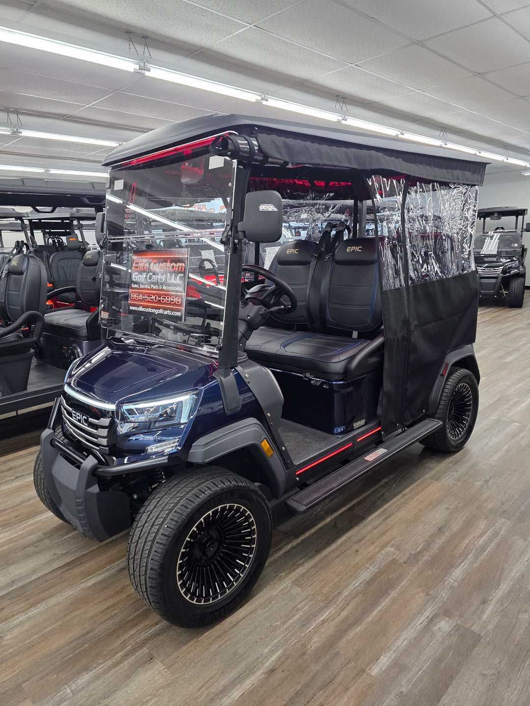 Epic E40FX 4 Passenger DoorWorks Track Style Golf Cart Enclosure