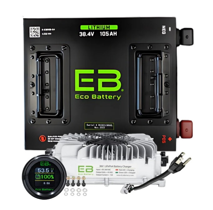 Eco Battery LIFEPO4 Lithium 36v 105ah Bundle – Elite Custom Golf