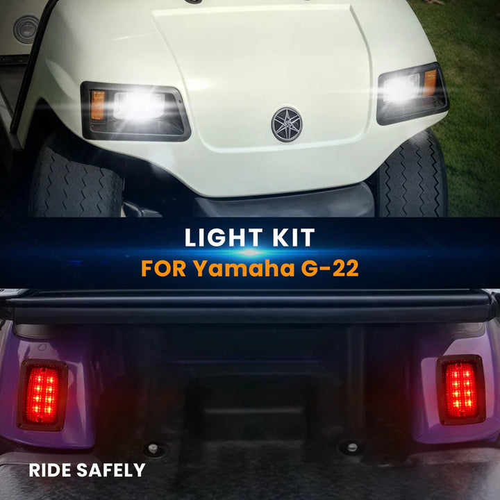 Yamaha LED lights Kit | G14, G16, G19, G22 Golf Cart LED Headlight and Tail Light Kit LED Deluxe Street Legal Light Kit