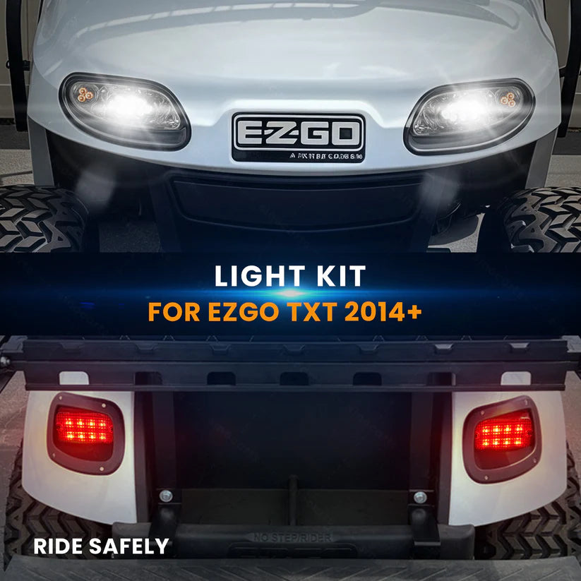 EZGO TXT Golf Cart LED Headlight &amp; Taillight Kit 2014+ Gas and Electric