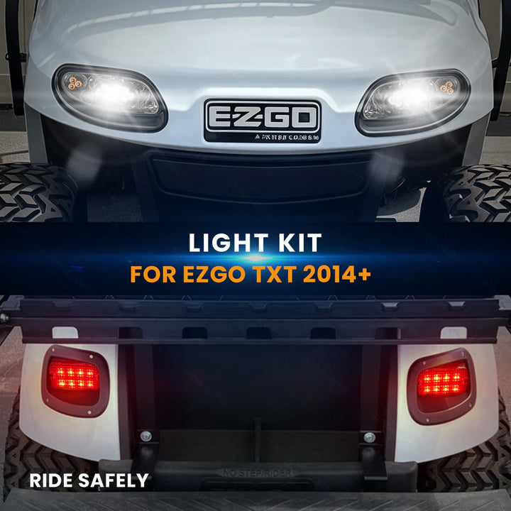 EZGO TXT Golf Cart LED Headlight &amp; Taillight Kit 2014+ Gas and Electric