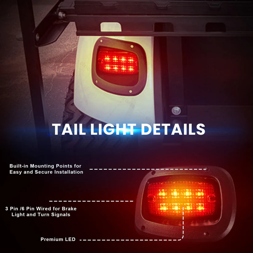 EZGO TXT Golf Cart LED Headlight &amp; Taillight Kit 2014+ Gas and Electric
