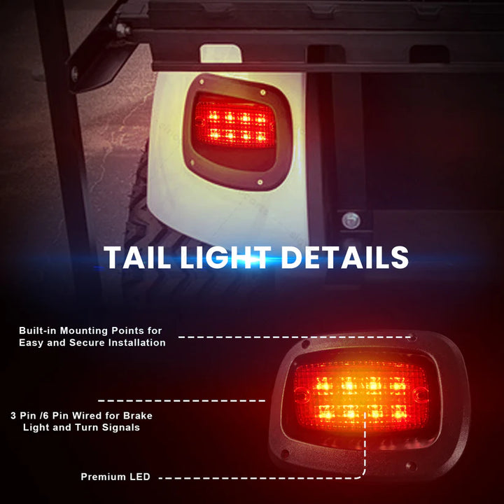 EZGO TXT Golf Cart LED Headlight &amp; Taillight Kit 2014+ Gas and Electric