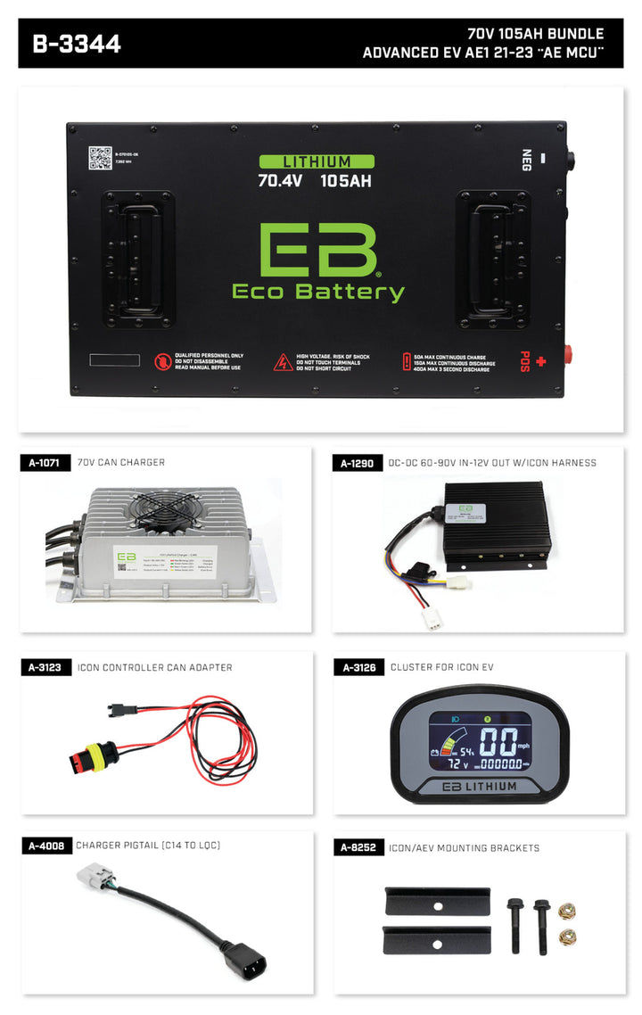 Eco Battery LIFEPO4 Lithium 70 Volt 105ah Bundle