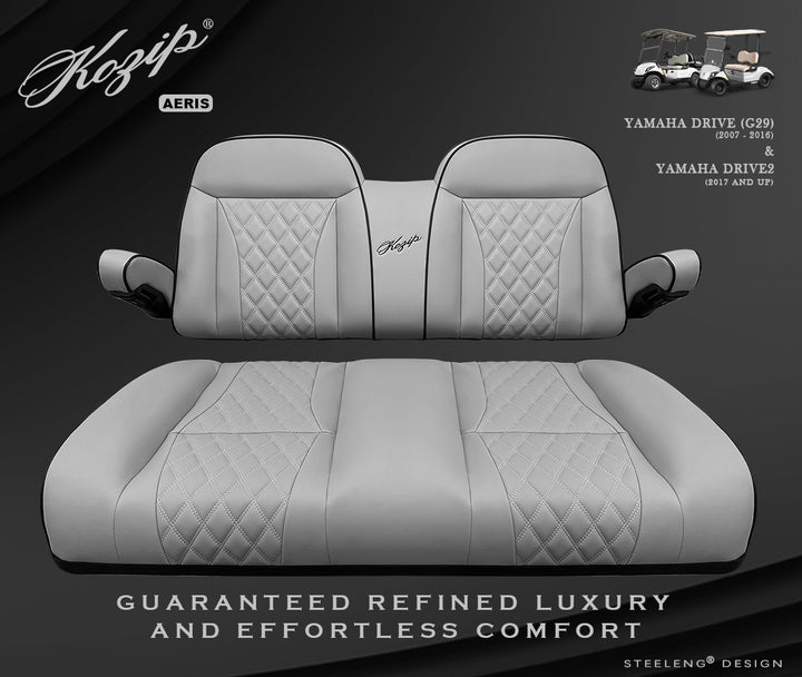 KOZIP YAMAHA G29/DRIVE2 GOLF CART SEAT CUSHIONS WITH ARMREST GRAY