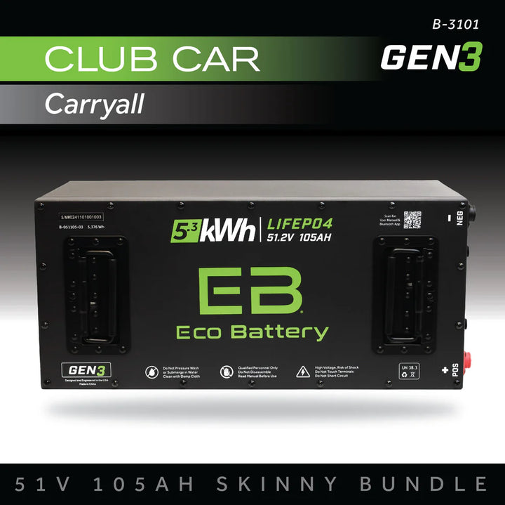 Eco Battery 51V 105AH Skinny LiFePO4 Battery / Heated