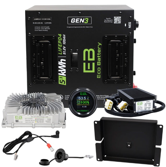 Eco Battery LIFEPO4 Lithium 48v 105ah Golf Cart Battery Bundle
