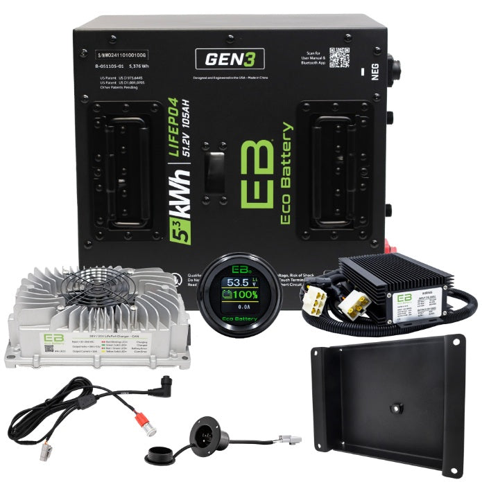 Eco Battery LIFEPO4 Lithium 48v 105ah Golf Cart Battery Bundle