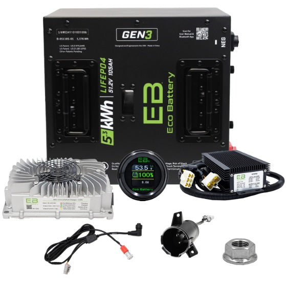 Eco Battery LIFEPO4 Lithium 48v 105ah Golf Cart Battery Bundle