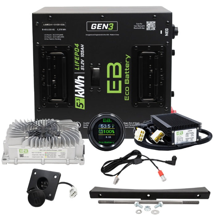 Eco Battery LIFEPO4 Lithium 48v 105ah Golf Cart Battery Bundle