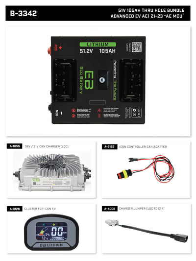 Eco Battery LIFEPO4 Lithium 48v 105ah Golf Cart Battery Bundle