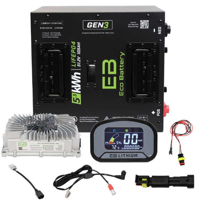 Eco Battery LIFEPO4 Heated Lithium 48v 105ah Golf Cart Battery Heated Pack