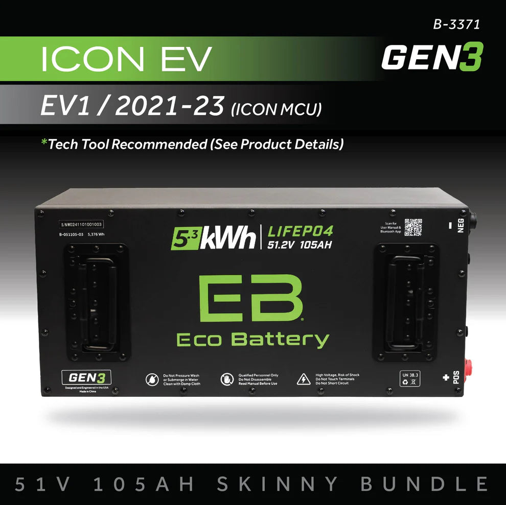 Eco Battery 51V 105AH Skinny LiFePO4 Battery / Heated