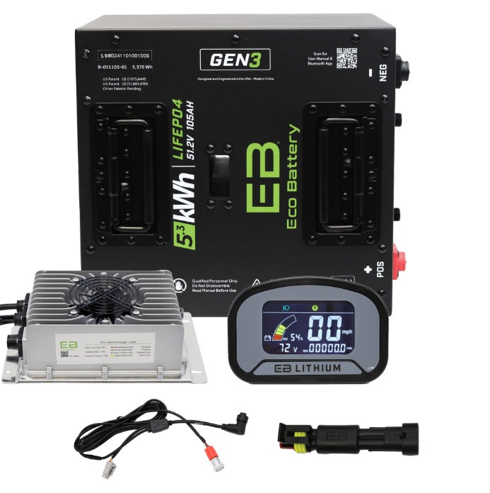 Eco Battery LIFEPO4 Lithium 48v 105ah Golf Cart Battery Bundle