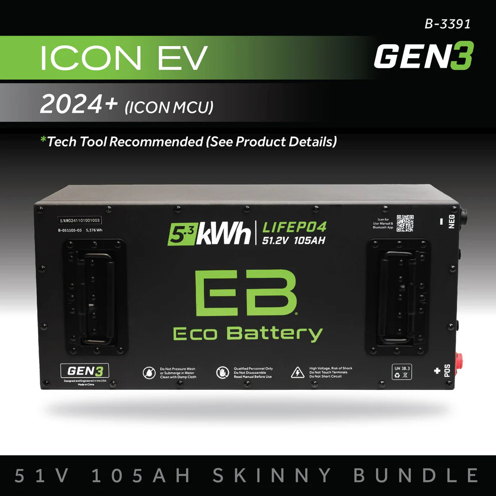 Eco Battery 51V 105AH Skinny LiFePO4 Battery / Heated