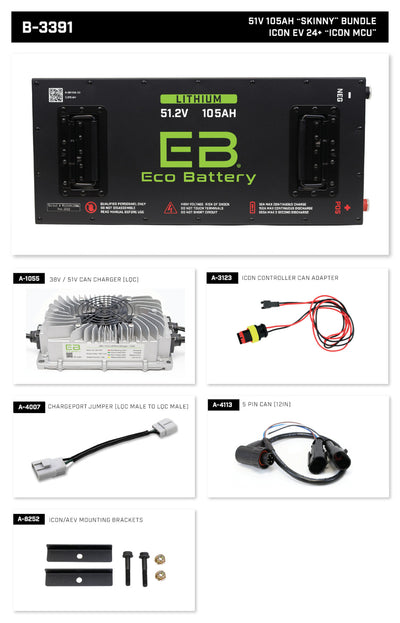 Eco Battery LIFEPO4 Lithium 48v 105ah Skinny Bundle