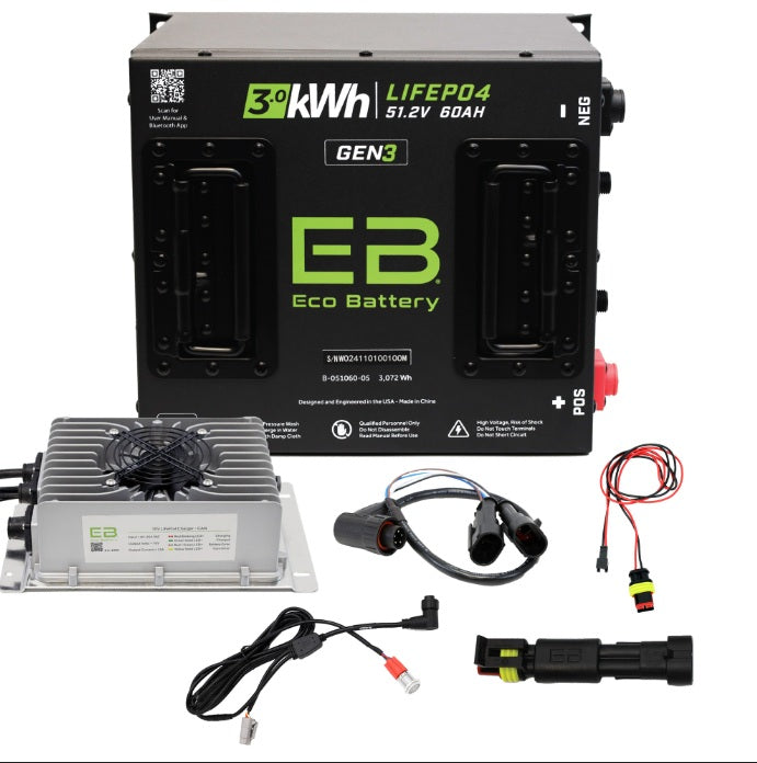 Eco Battery LIFEPO4 Lithium 48v 105ah Golf Cart Battery Bundle