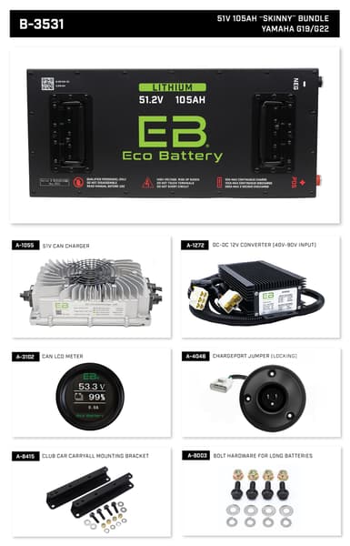 Eco Battery LIFEPO4 Lithium 48v 105ah Skinny Bundle