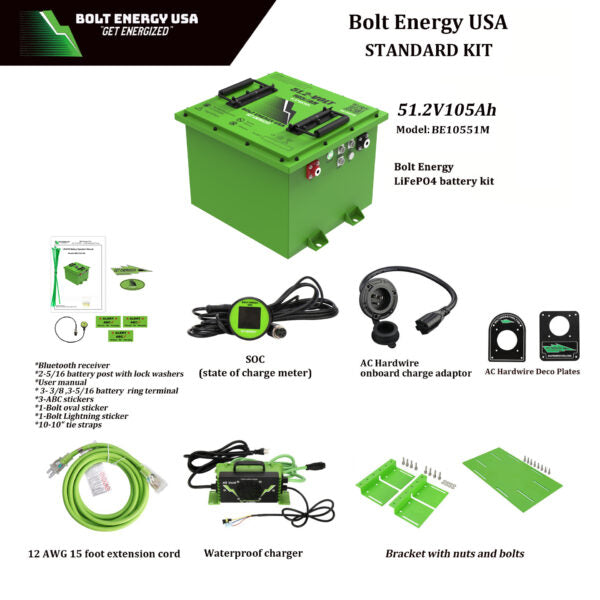 Bolt Energy 105AH 48 Volt MINI Golf Cart Lithium Battery - Standard Kit