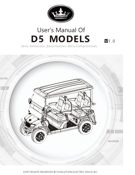 EVOLUTION D5 RANGER & MAVERICK OWNERS MANUAL (DIGITAL DOWNLOAD ONLY READ PRODUCT DESCRIPTION)