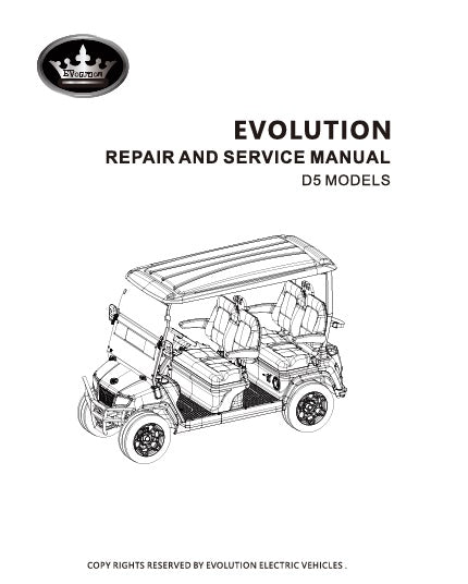 EVOLUTION REPAIR AND SERVICE MANUAL FOR D5 MODELS (DIGITAL DOWNLOAD ONLY READ PRODUCT DESCRIPTION)