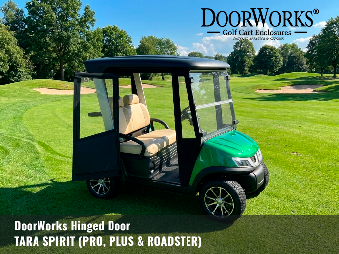 Tara 2 Passenger Hinged Door Golf Cart Enclosure By Doorworks Fits Tara Spirit Plus and Air Models